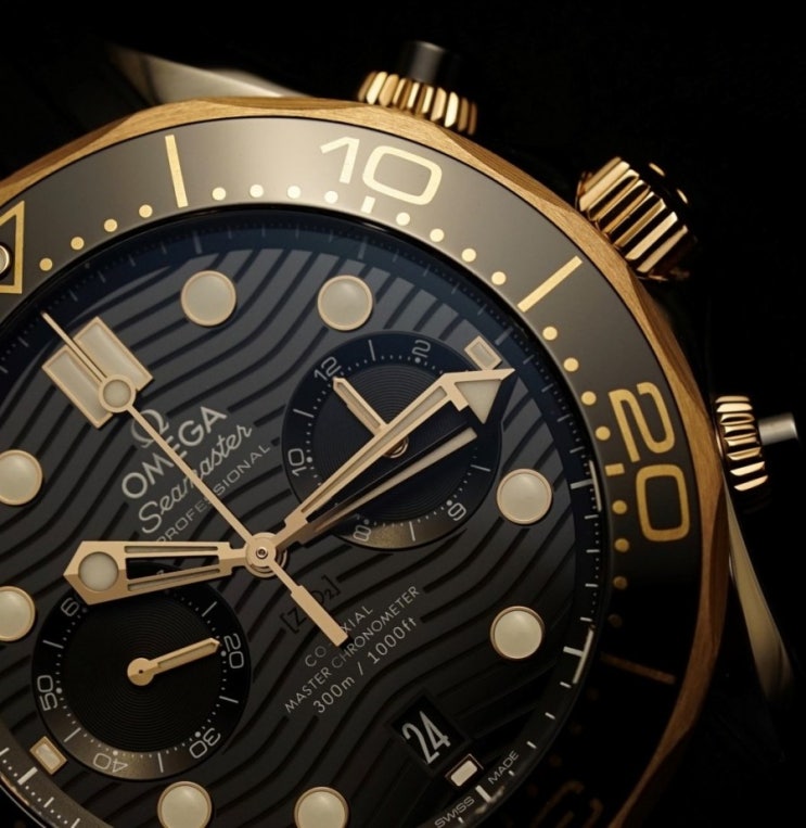  오메가 씨마스트 다이버 300 크로노그래프 워치페이스 Omega Seamaster Diver 300 Chronograph watchface