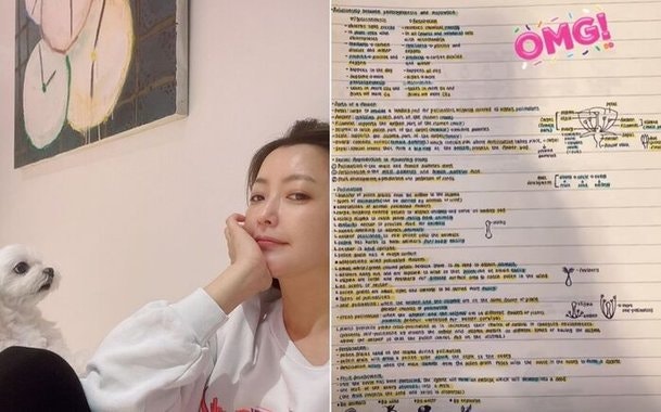 김희선, 중1 딸의 필기 실력