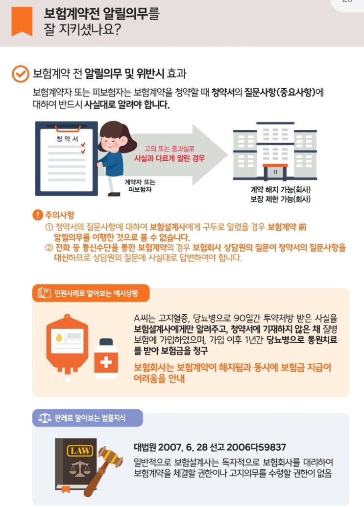 보험계약전 알릴의무를잘 지키셨나요?