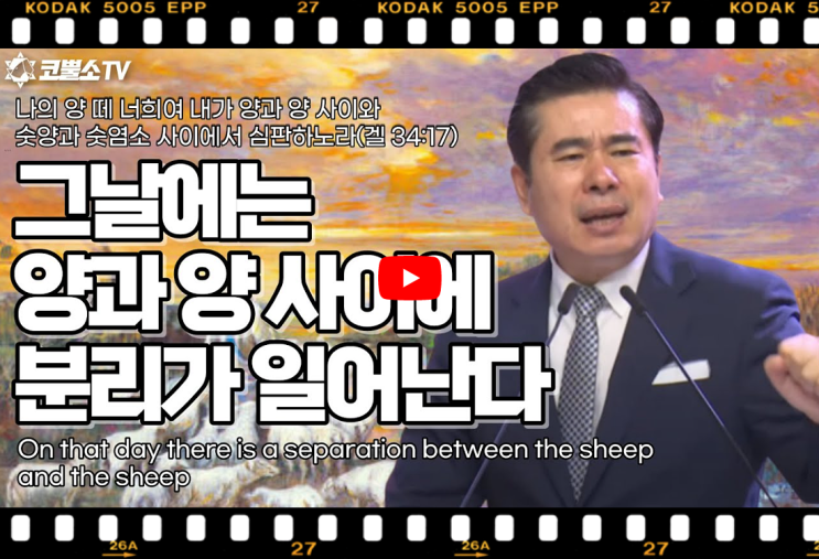  서울김포영광교회 박영민목사 코뿔소TV | 그날에는 양과 양 사이에 분리가 일어난다 (에스겔 34장 17-22절) | 주일축제예배