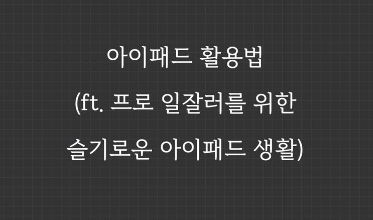  아이패드 활용법 (ft. 프로 일잘러를 위한 슬기로운 아이패드 생활)