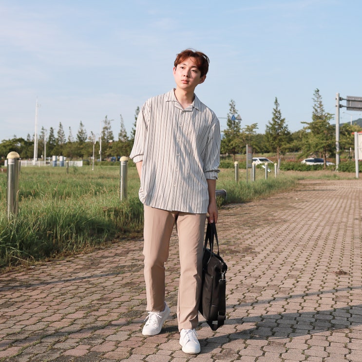  남자 가을 코디 첫 출근룩, 편하고 느낌있게 안다르 슬랙스