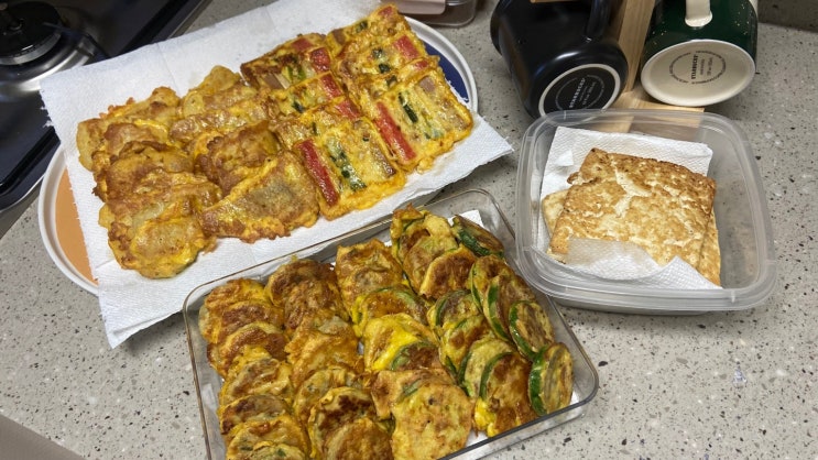  추석맞이 전 부치기..가 아닌 산거 다시 부치기..