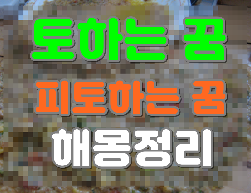 토하는 꿈 피토하는 꿈 해몽이요~