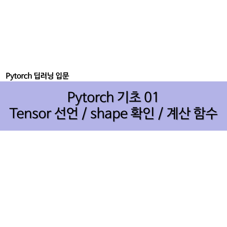 Pytorch 기초 Tensor 선언하기 shape 확인 summary 계산 함수