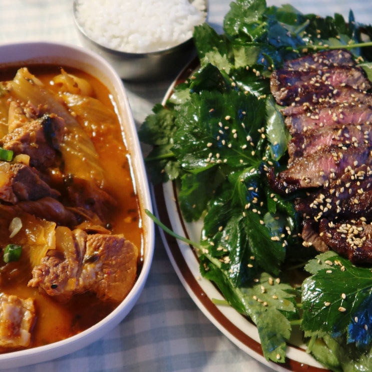  광주 봉선동 한식 맛집 그레이스강 참나물스테이크파스타 김치갈비찜