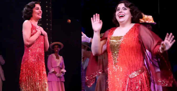 Lea Michele은 브로드웨이의 'Funny Girl'에서 Beanie Feldstein에게 다른 피날레 드레스를 입혔고, 그것은 '뚱뚱한 공포증'에 대한 대화를 촉발시켰습니다 Lea Michele은 브로드웨이의 'Funny Girl'에서 Beanie Feldstein에게 다른 피날레 드레스를 입혔고, 그것은 '뚱뚱한 공포증'에 대한 대화를 촉발시켰습니다