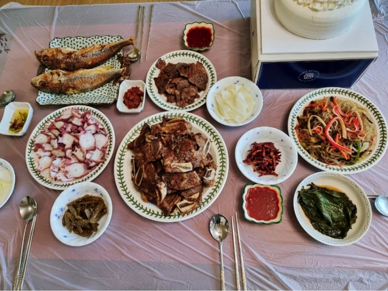 부모님 생신상차림 메뉴 시부모님 생일상 잡채용 소고기 부위 생일파티음식