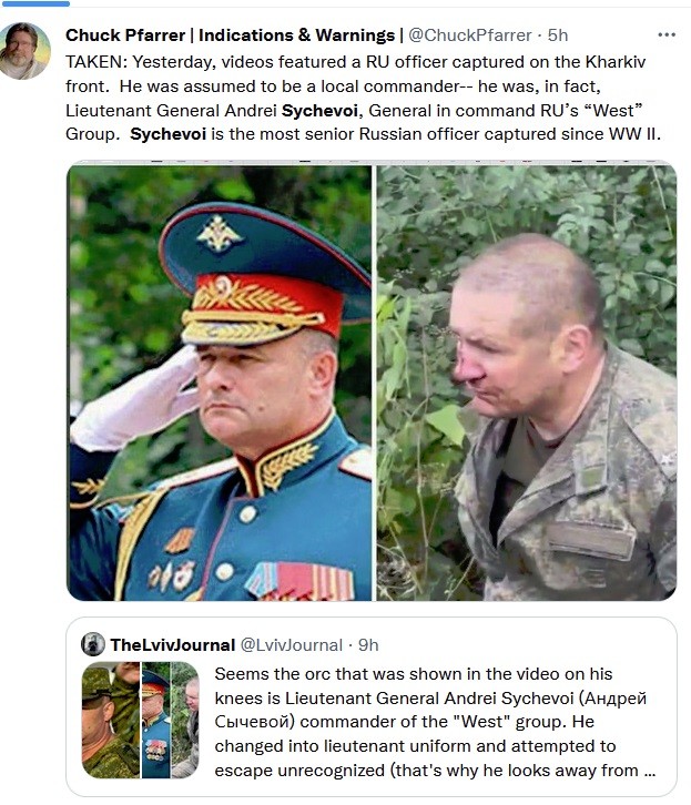 러시아군 서부군관구 사령관 안드레이 시체보이 육군 중장 우크라이나군에 생포 하르키우 지역 러시아군 붕괴 : 네이버 블로그