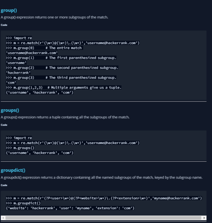  Python HackerRank 문제 61 - Group(), Groups() & Groupdict()