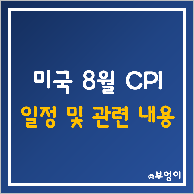 미국 CPI 발표 날짜 및 시간/예상치 (9월 발표 8월 소비자물가지수)