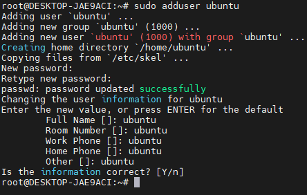 [Windows] Ubuntu 22.04 사용자 생성 및 삭제