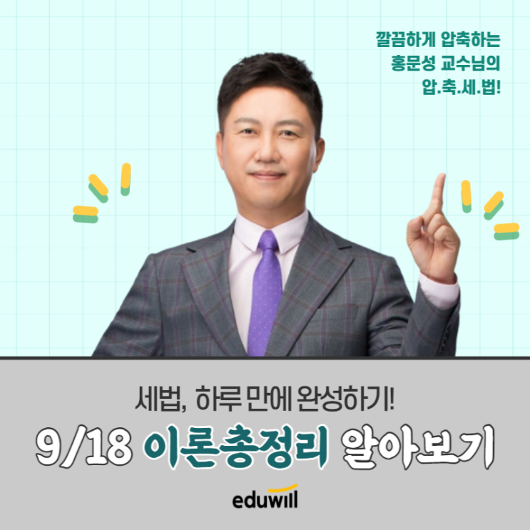홍문성 교수님과 하루 만에 정리하는 '세법 이론총정리'