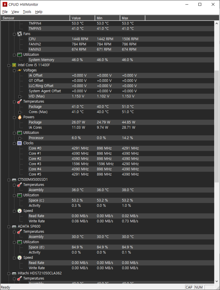  HWMONITOR 1.46 무설치