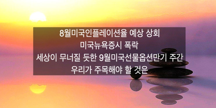  미국 8월 물가 전망 상회, 폭락. 미국 9월 만기 변동성 증폭