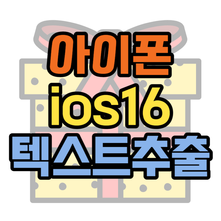 아이폰 이미지에서 텍스트 쉽게 추출 ios16 ver