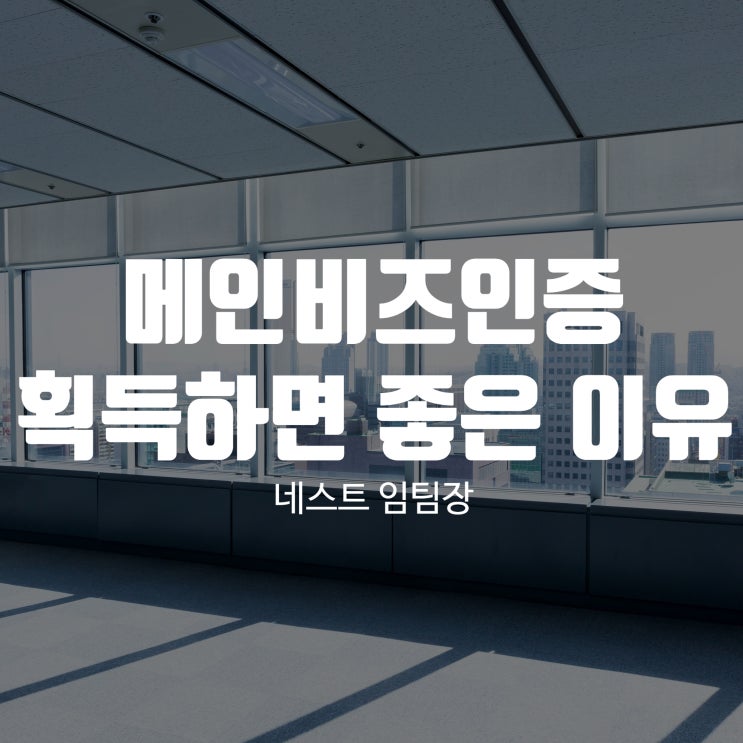  메인비즈인증 획득하면 뭐가 좋은가요?