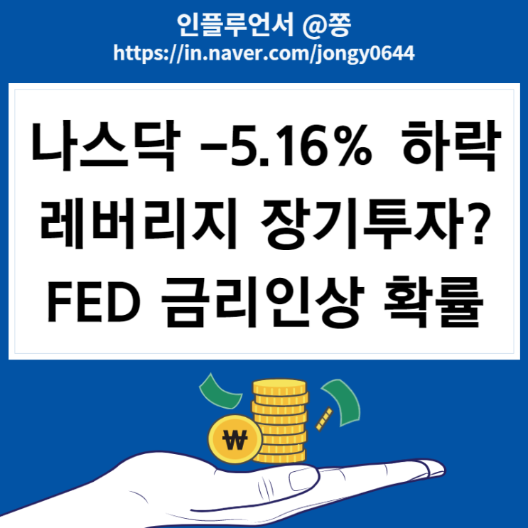 미국주식 나스닥 -5.16% 하락 (CME Fedwatch 금리 인상 확률) TQQQ SOXL LABU 메타 주가 상황