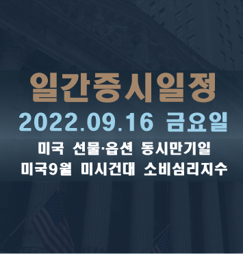  증시일정2022.09.16 금요일