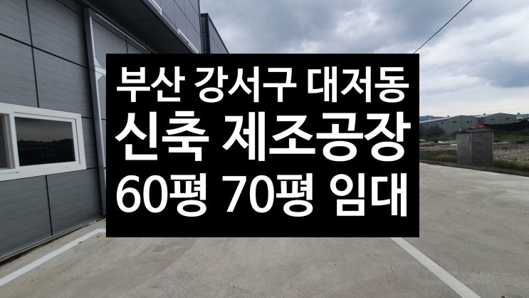  부산 강서구 대저동/제조공장 60평 70평/신축임대