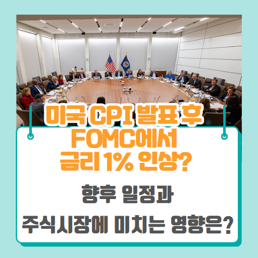  미국 CPI 발표 후 FOMC에서 금리 1% 인상? 향후 일정과 주식시장의 행방은?