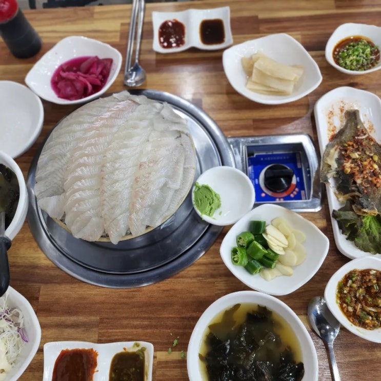  부평 횟집 부평종합어시장에서 광어 한접시