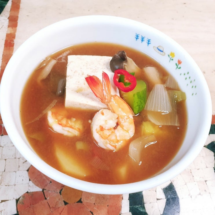  아침..새우된장찌개
