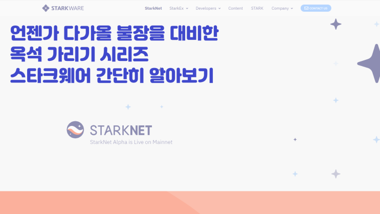  언젠가 올 불장을 위한 옥석 가리기 1탄 스타크웨어 알아보기 스타크넷 zk 롤업 영지식 증명