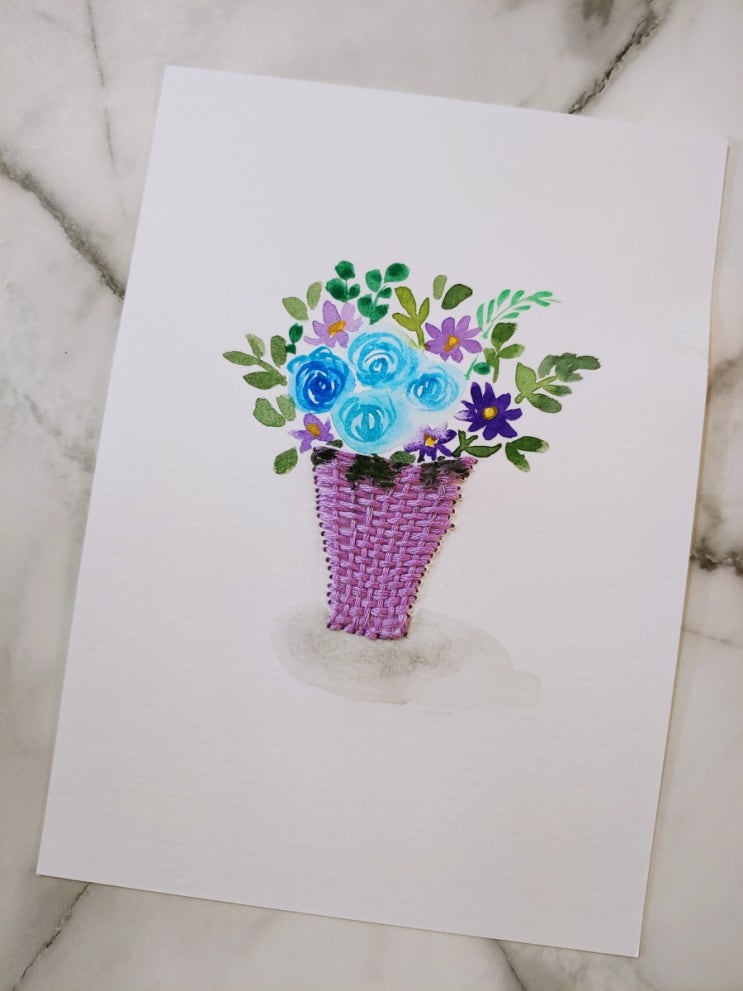 (도드캘리)자수엽서 만들기 과정동영상첨부