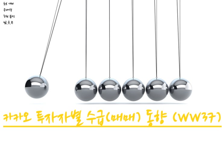  카카오(035720) WW37 투자자별 매매(수급)동향, 카카오 주가(2019~2022)