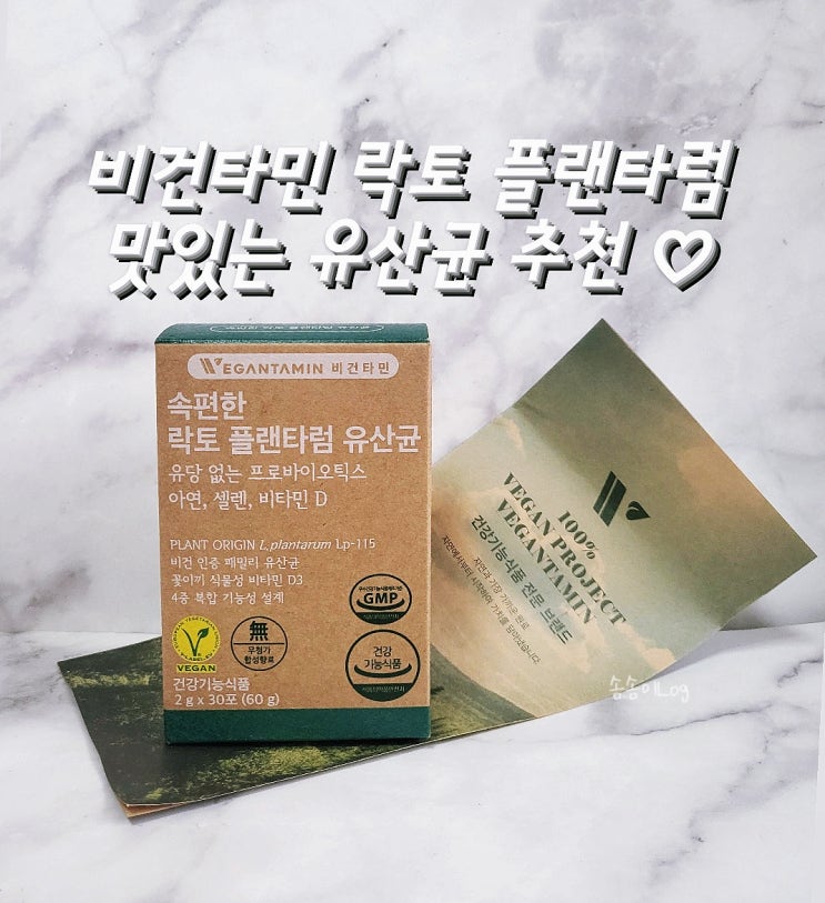  비건타민 속편한 락토 플랜타럼 유산균 영양제 추천