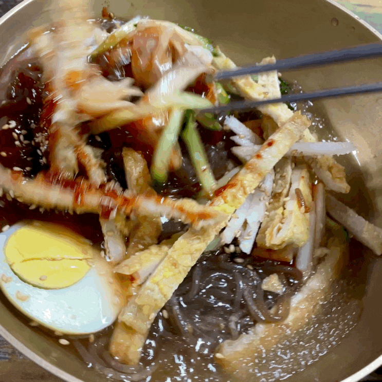 진주맛집 송기원 진주냉면 본점에서 섞음냉면, 물냉면 후루릅짭짭