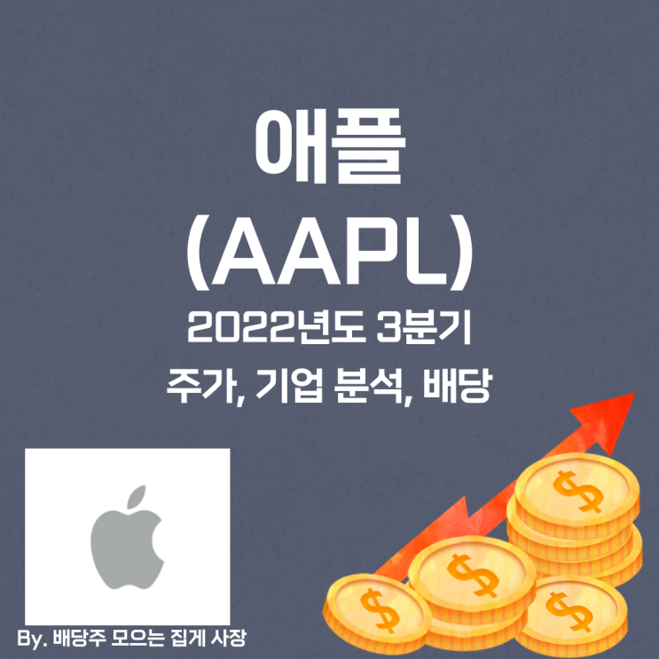 [애플] 2022년도 3분기 AAPL, AAPL 주가, AAPL 주식, 기업 분석, 배당 지급일, 배당락일, 배당 성향, 배당 수익률, 배당 성장률
