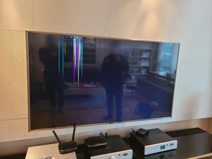  TV 액정 파손 수리 요청 부천 소사동 LG 75UK7400 출장 수리