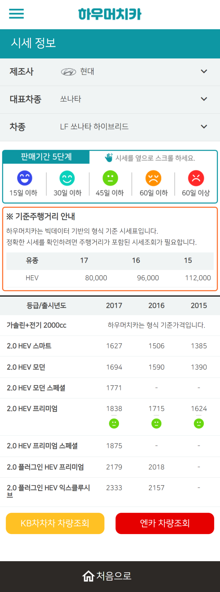하우머치카 2022년 9월 LF쏘나타 하이브리드 중고차시세.가격표 하우머치카 2022년 9월 LF쏘나타 하이브리드 중고차시세.가격표