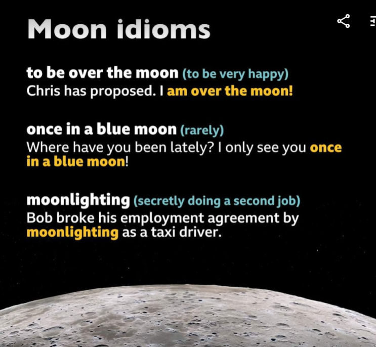 [영어] 달(moon)의 관용적 표현