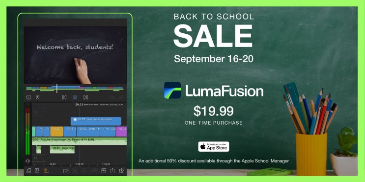 아이패드 동영상 편집 최고의 추천 앱: 루마퓨전(LumaFusion)이 현재 세일 중! 앱스토어 9월 세일 기간 언제까지