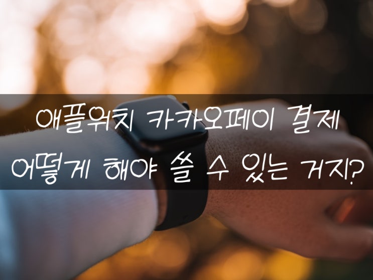 애플워치 카카오페이 가능한데 뭔가 부족하다고?