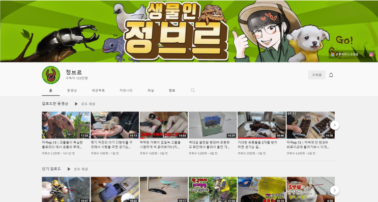  동물(파충류, 이색동물)관련 유튜버 추천