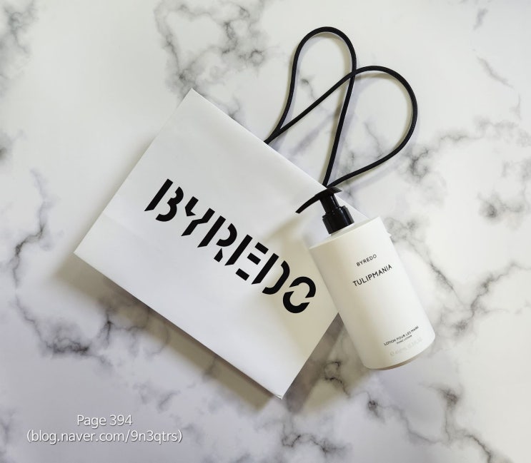  바이레도(BYREDO) 핸드로션 450mL (펌프 있는 대용량 핸드크림) 튤립마니아(TULIPMANIA) 가격, 크기, 전성분, 향에 대한 주관적인 느낌