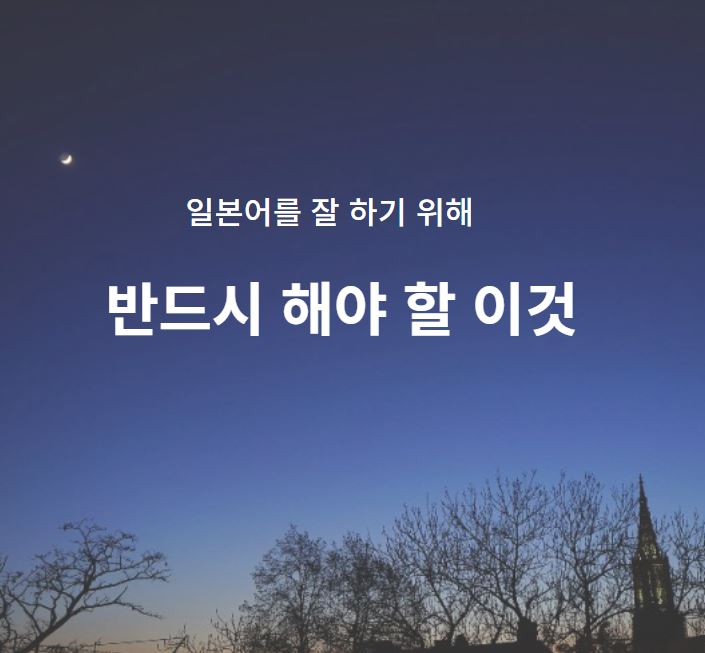 일본어를 잘 하기 위해 반드시 해야 할 이것