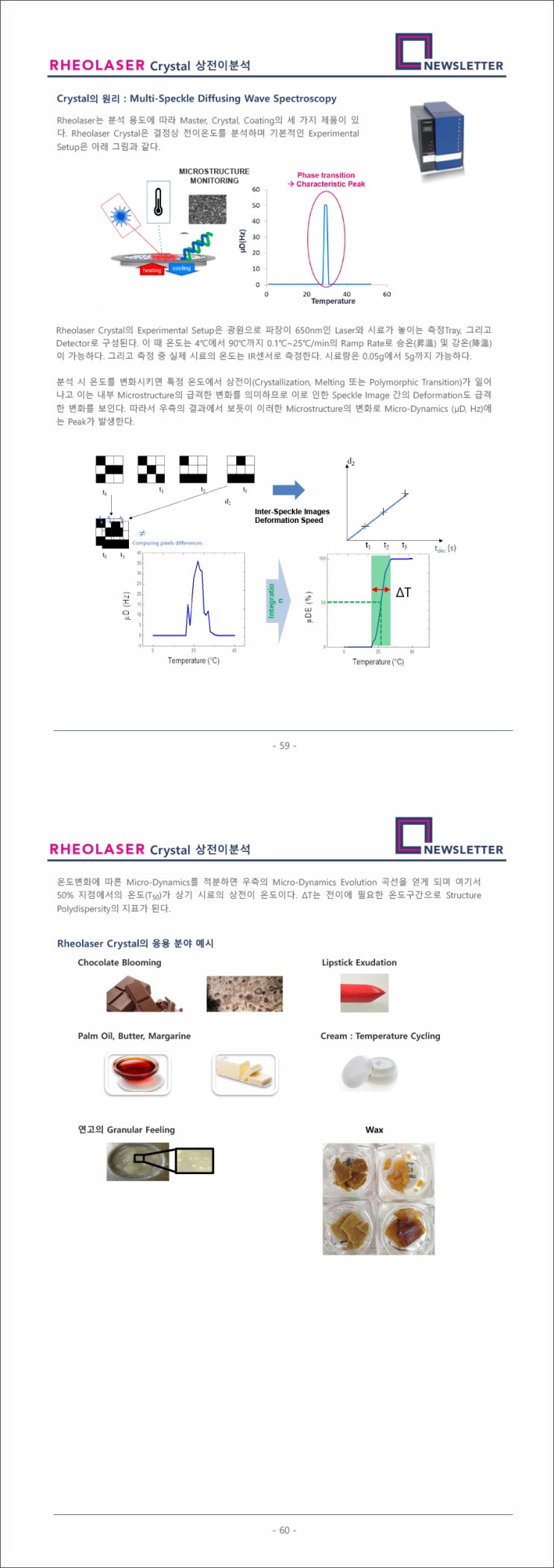 Newsletter Rheolaser Crystal 상전이분석