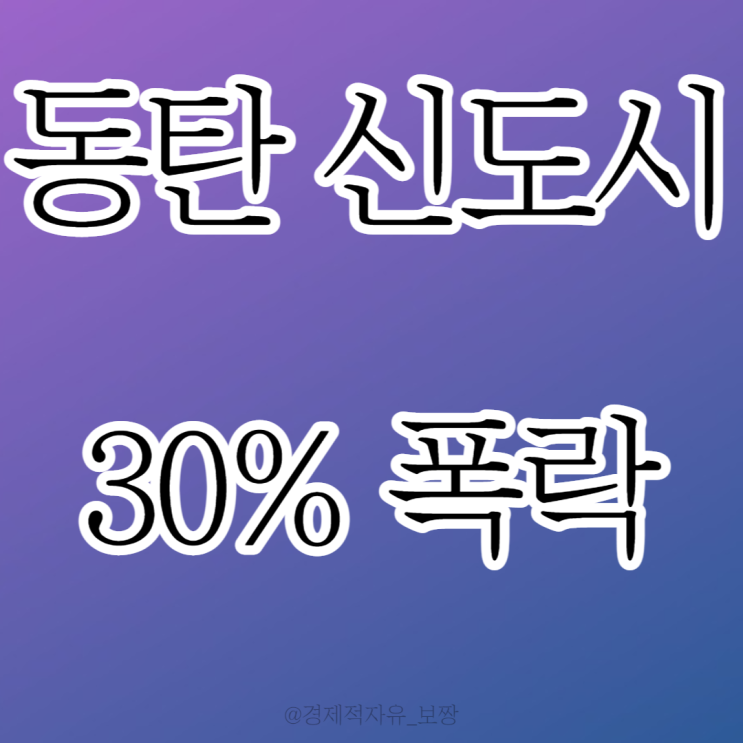  [동탄 아파트 3억 폭락 예정] 동탄 아파트 / 신도시 투자 수요 / 동탄 아파트 미래  (w. 고단백 부동산)