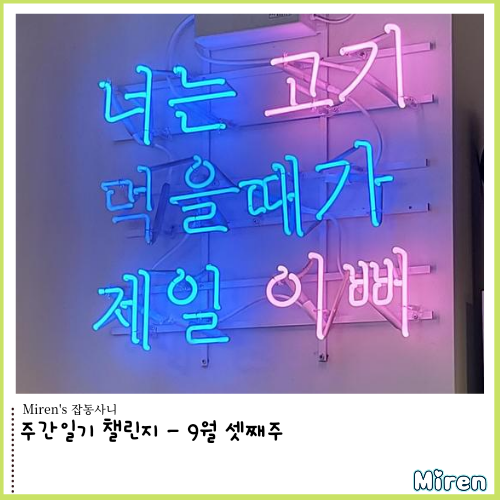  주간일기 챌린지 - 9월 셋째주