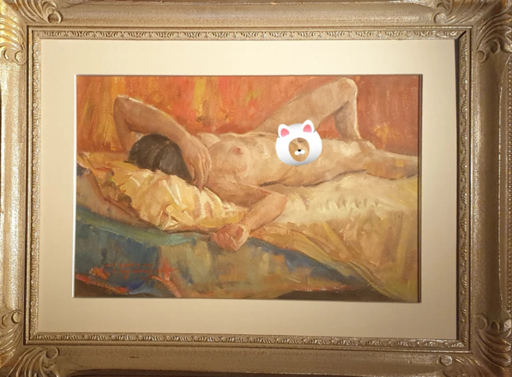  [동양화/서양화 그림] 동행갤러리ㅣ서양화가 김종수 臥누드(작품 53.5×35.5cm) (갤러리, 전시회, 인테리어그림) (판매중)