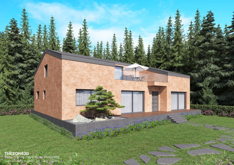  [HOUSE] 양평 전원주택 건축투시도, 거실/주방 인테리어투시도 3d외주설계