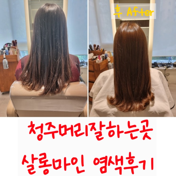  청주미용실추천 머리잘하는곳 살롱마인 염색했어요