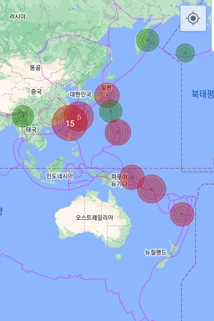 세계지진현황(2022년9월18일) 대만지진정보