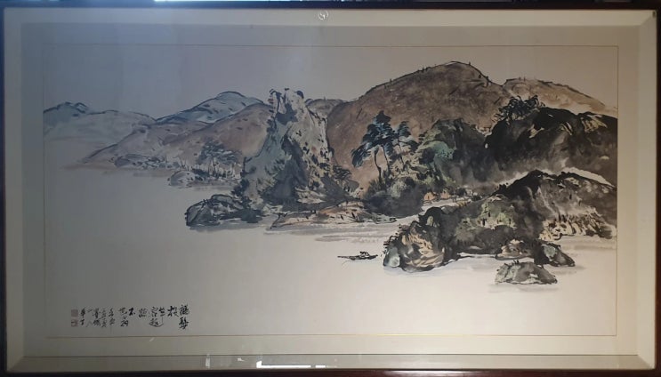  [동양화/서양화 그림] 동행갤러리ㅣ동양화가 화정 김무호 한국화 산수화(액자 88.5×155.5cm) (갤러리, 전시회, 인테리어그림) (판매중)