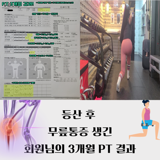 연산동 재활운동과 다이어트, 등산 후 무릎 통증 생긴 회원님의 PT 3개월 결과 (마지막편)